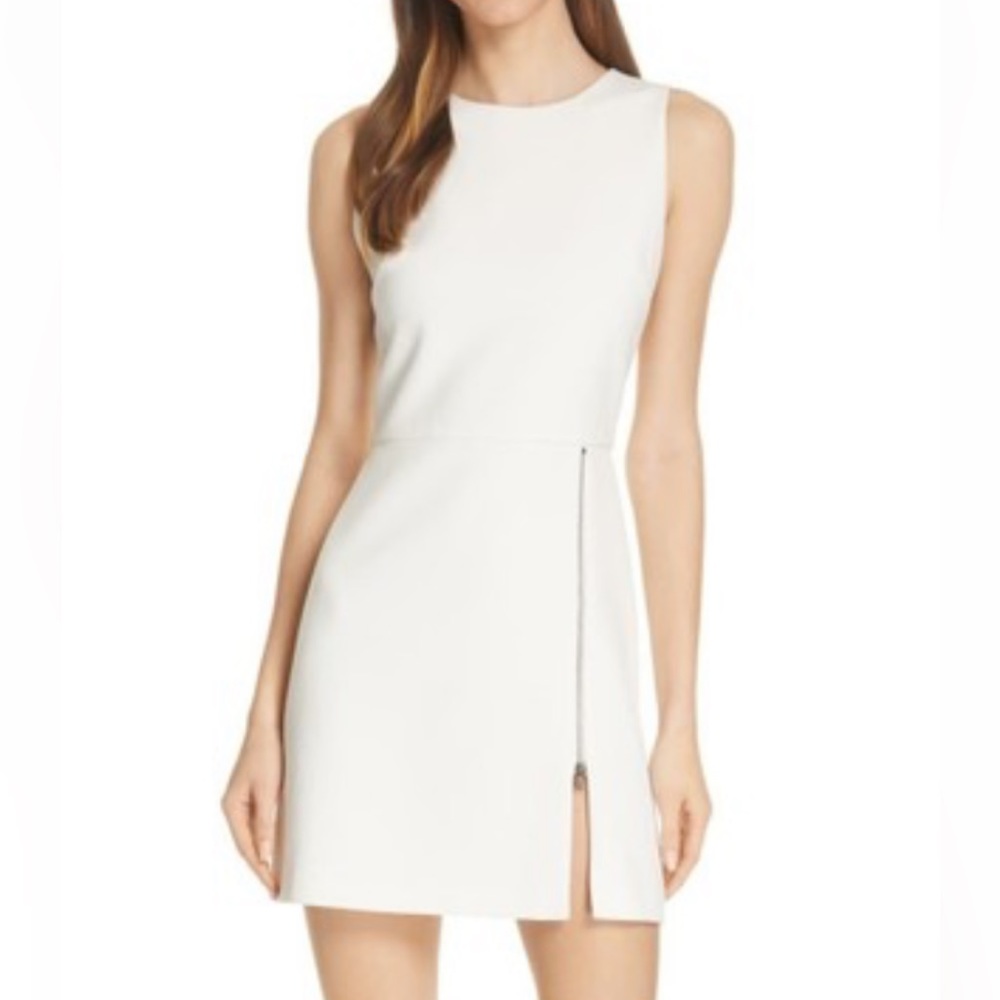 Alice + Olivia Julie Side Zip Slit Dress